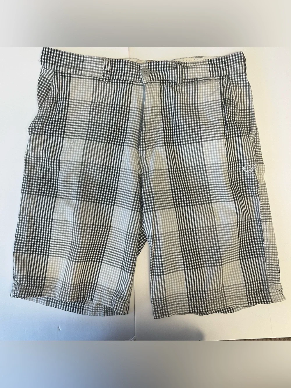 Mens Shorts Size 34 Vintage OP Ocean Pacific White Black Gray